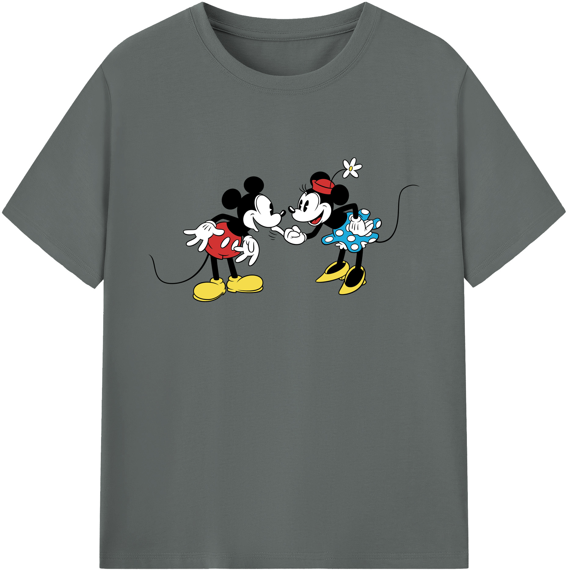 ミッキーマウス Mickey Mouse 綿100％ メンズ半袖Tシャツ｜肌触りやわらか＆通気性
